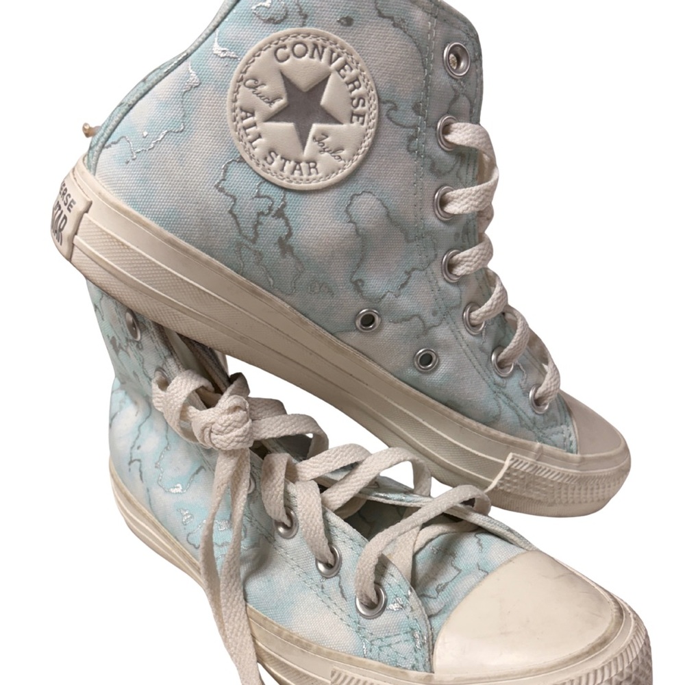 CONVERSE High Top Sneakers Chuck Taylor All Star Light Blue White Womens SZ 7